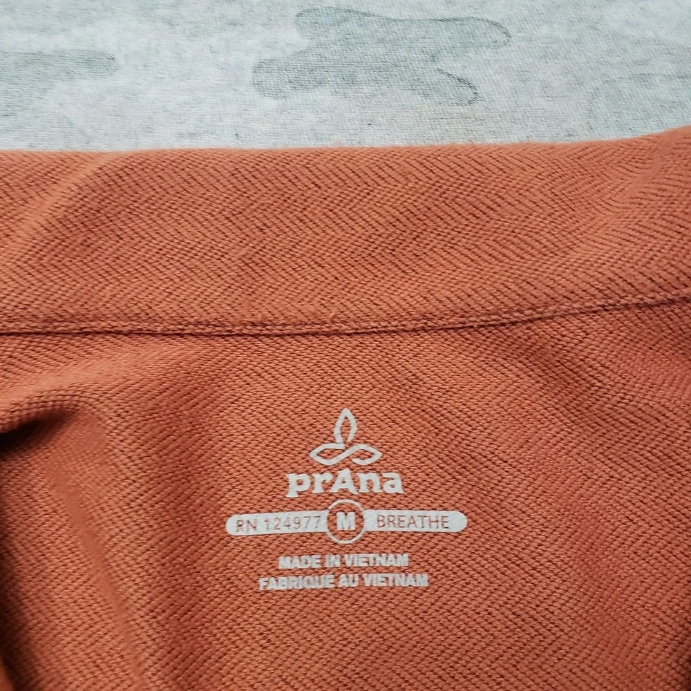 Prana‎ Shirt Mens Medium Brown Quarter Zip Long Sleeve Outdoors